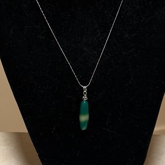 2/$20, Green Dyed Agate Pendant, Large Genuine Gemstone Pendant - Picture 8 of 11